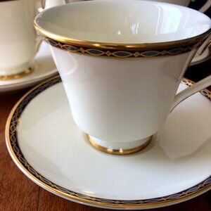 Minton, St. James Classic Cup & Saucer with Stunning Gold Detail, 4 Available